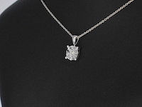 Witgouden hanger met een briljant geslepen diamant - afbeelding 4 van  7