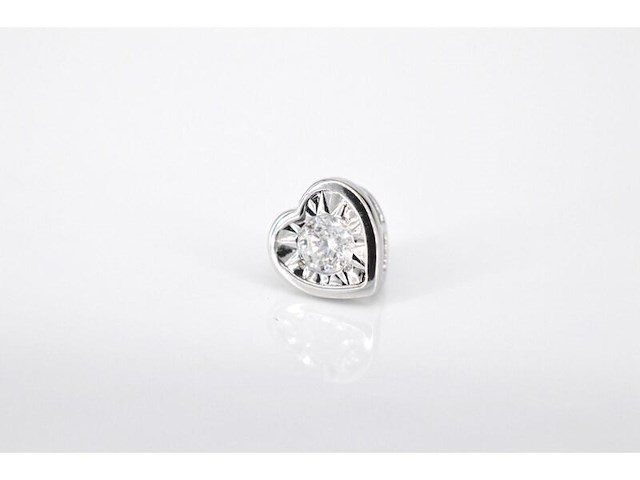 Witgouden hanger met een briljant geslepen natuurlijke diamant in hartvorm - afbeelding 4 van  7