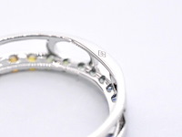 Witgouden hanger met multi colour saffieren in een cirkel gezet, excl. ketting - afbeelding 7 van  9