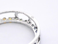 Witgouden hanger met multi colour saffieren in een cirkel gezet, excl. ketting - afbeelding 7 van  9