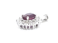 Witgouden hanger met natuurlijke diamanten en robijn, excl. ketting - afbeelding 5 van  11