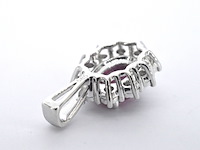 Witgouden hanger met natuurlijke diamanten en robijn, excl. ketting - afbeelding 9 van  11