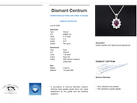 Witgouden hanger met natuurlijke diamanten en robijn - afbeelding 4 van  10