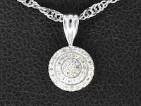 Witgouden hanger met natuurlijke diamanten, excl. ketting - afbeelding 1 van  8