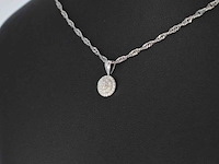 Witgouden hanger met natuurlijke diamanten, excl. ketting - afbeelding 3 van  8