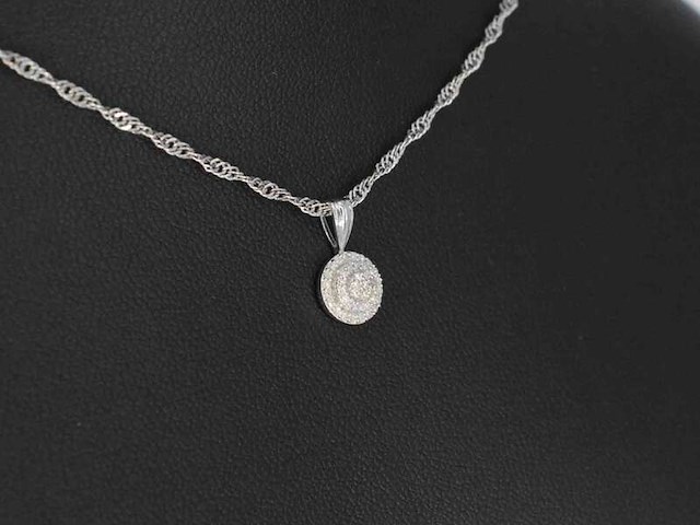Witgouden hanger met natuurlijke diamanten, excl. ketting - afbeelding 4 van  8