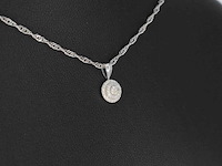Witgouden hanger met natuurlijke diamanten, excl. ketting - afbeelding 4 van  8