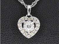 Witgouden hanger met natuurlijke diamanten in hartvorm, excl. ketting - afbeelding 1 van  9
