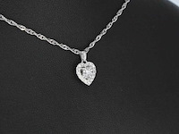 Witgouden hanger met natuurlijke diamanten in hartvorm, excl. ketting - afbeelding 4 van  9