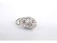 Witgouden hanger met natuurlijke diamanten in hartvorm, excl. ketting - afbeelding 7 van  9