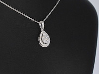 Witgouden hanger met pear shape diamant - afbeelding 6 van  9