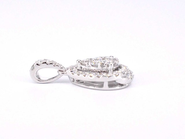 Witgouden hanger met pear shape diamant - afbeelding 7 van  9