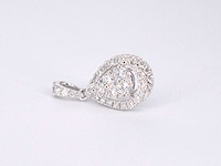 Witgouden hanger met pear shape diamant - afbeelding 8 van  9