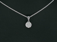 Witgouden hanger met prines en marquise geslepen natuurlijke diamanten, excl. ketting - afbeelding 1 van  8