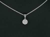 Witgouden hanger met prines en marquise geslepen natuurlijke diamanten, excl. ketting