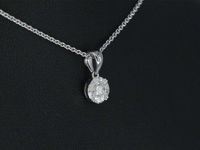 Witgouden hanger met prines en marquise geslepen natuurlijke diamanten - afbeelding 2 van  7