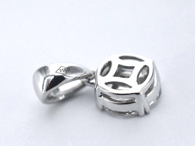 Witgouden hanger met prines en marquise geslepen natuurlijke diamanten - afbeelding 6 van  8