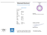 Witgouden hanger met roze saffieren en diamanten cirkelzetting - afbeelding 3 van  7