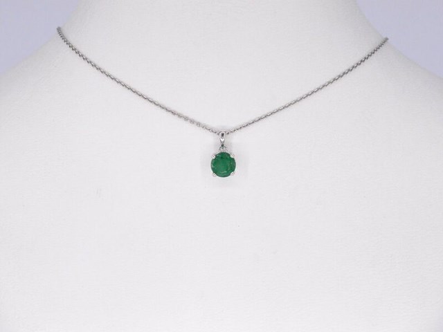 Witgouden hanger met smaragd, excl. ketting - afbeelding 2 van  6