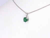 Witgouden hanger met smaragd, excl. ketting - afbeelding 3 van  6