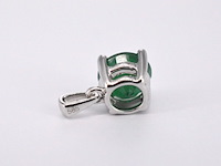 Witgouden hanger met smaragd, excl. ketting - afbeelding 6 van  6