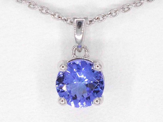 Witgouden hanger met tanzaniet, excl. ketting - afbeelding 1 van  8