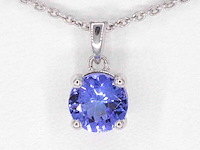 Witgouden hanger met tanzaniet, excl. ketting