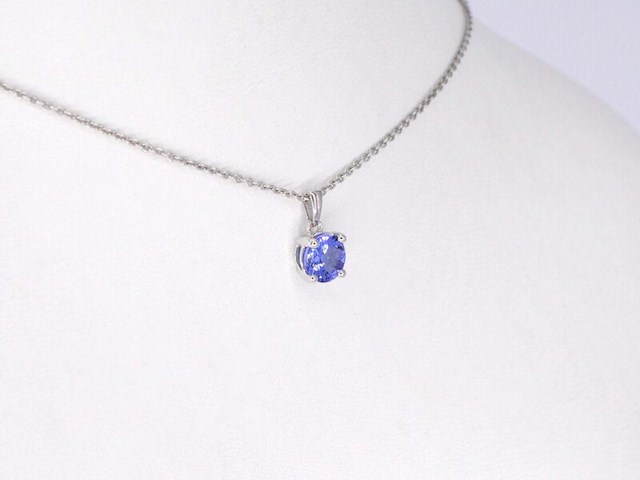 Witgouden hanger met tanzaniet, excl. ketting - afbeelding 4 van  8