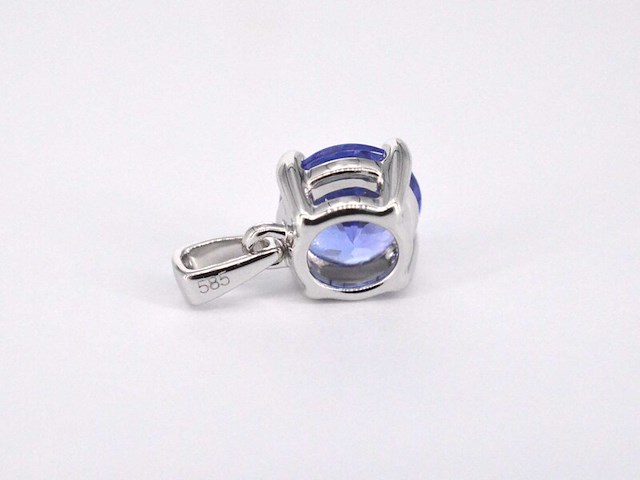 Witgouden hanger met tanzaniet - afbeelding 6 van  8