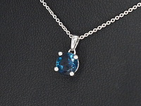 Witgouden hanger met topaas, excl. ketting - afbeelding 3 van  9