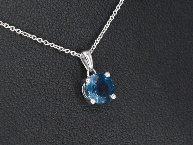 Witgouden hanger met topaas, excl. ketting - afbeelding 4 van  9