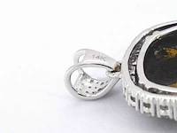 Witgouden hanger met witte en zwarte diamanten, excl. ketting - afbeelding 6 van  8