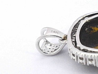 Witgouden hanger met witte en zwarte diamanten - afbeelding 7 van  7