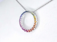 Witgouden hanger multicolour saffier - afbeelding 3 van  8