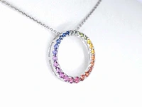 Witgouden hanger multicolour saffier - afbeelding 4 van  8