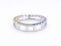Witgouden hanger multicolour saffier - afbeelding 6 van  8