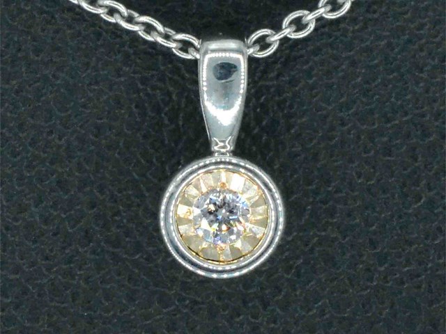 Witgouden hanger roze diamant - afbeelding 1 van  7