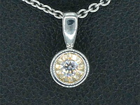 Witgouden hanger roze diamant - afbeelding 1 van  7