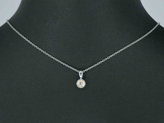 Witgouden hanger roze diamant - afbeelding 2 van  7