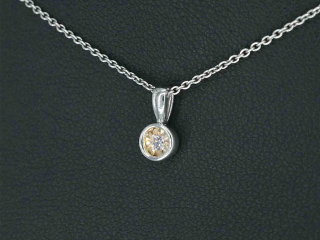 Witgouden hanger roze diamant - afbeelding 4 van  7