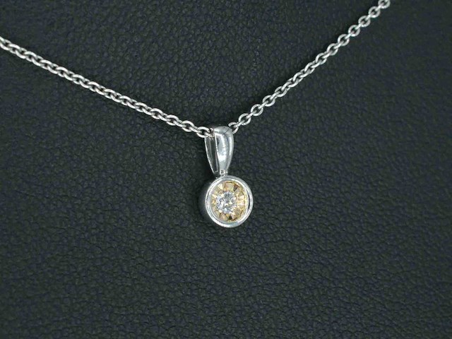 Witgouden hanger roze diamant - afbeelding 5 van  7