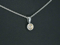 Witgouden hanger roze diamant - afbeelding 5 van  7