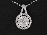 Witgouden hanger volledig bezet met diamanten - afbeelding 1 van  6
