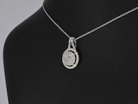 Witgouden hanger volledig bezet met diamanten - afbeelding 4 van  6