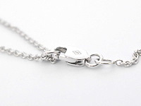 Witgouden hartvormige hanger en collier vol met diamanten - afbeelding 10 van  10