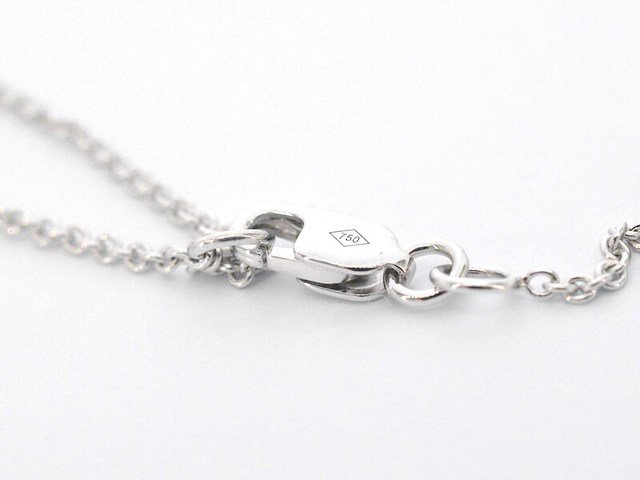 Witgouden hartvormige hanger en collier vol met diamanten - afbeelding 10 van  11