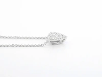 Witgouden hartvormige hanger en collier vol met diamanten - afbeelding 9 van  11