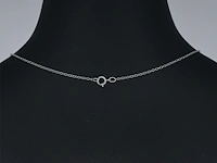 Witgouden hartvormige hanger met natuurlijke roze en witte diamant - afbeelding 5 van  7