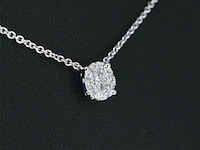 Witgouden ketting en hanger bezet met briljant geslepen diamant, incl. ketting - afbeelding 4 van  7