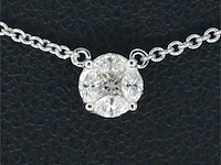 Witgouden ketting en hanger met diamant, incl. ketting - afbeelding 1 van  9